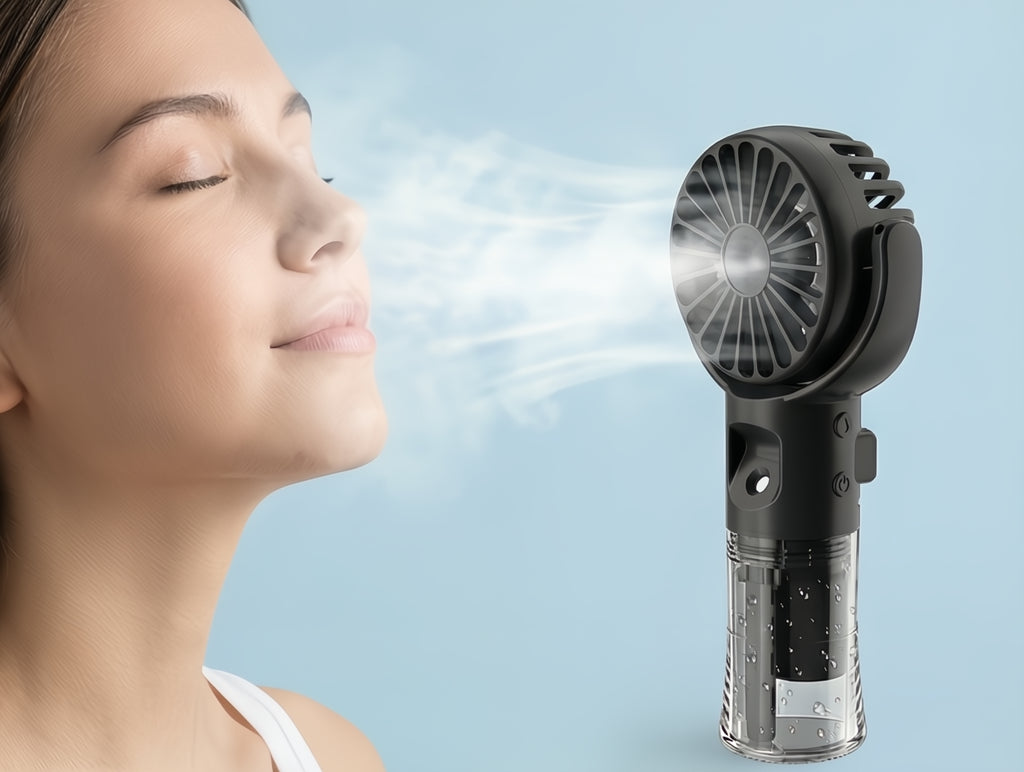 Portable Handheld Misting Fan – USB Rechargeable Personal Cooling Spray